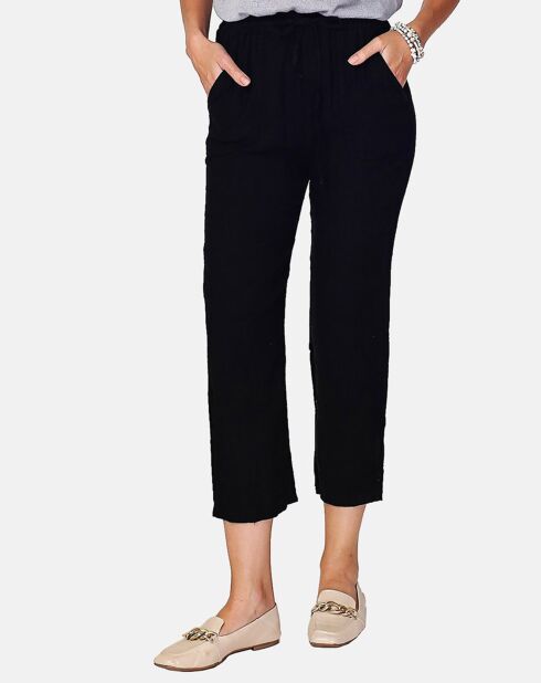 Pantalon 100% Lin Hannah noir