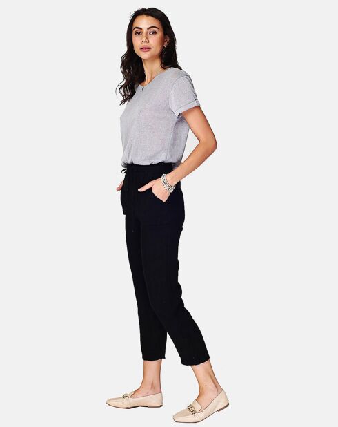 Pantalon 100% Lin Hannah noir