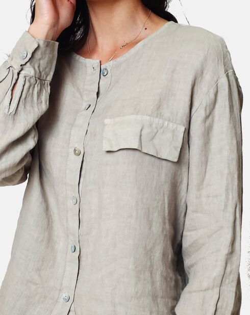 Chemise 100% Lin Lena beige
