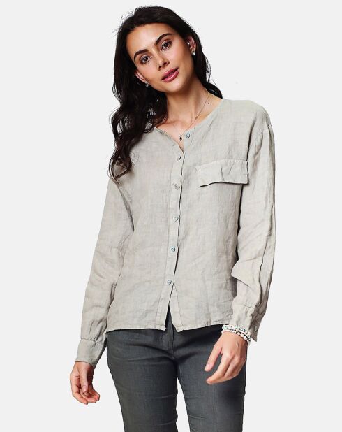 Chemise 100% Lin Lena beige