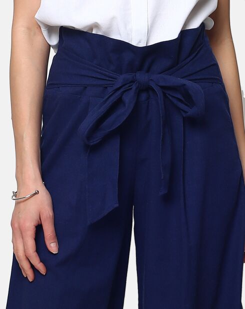 Pantalon 100% Lin Chloe marine