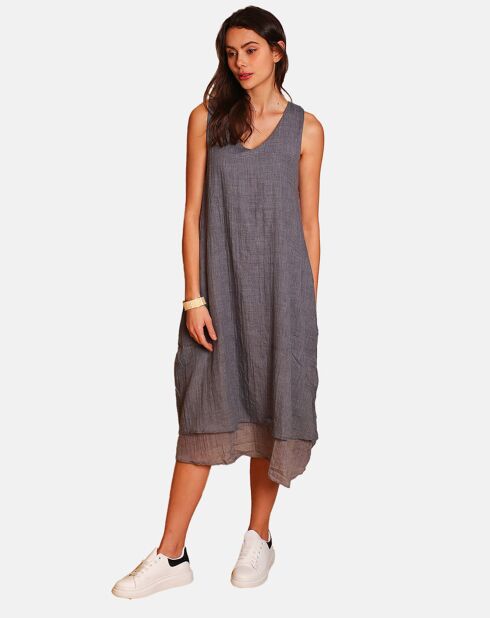 Robe 100% Lin Suzie marine