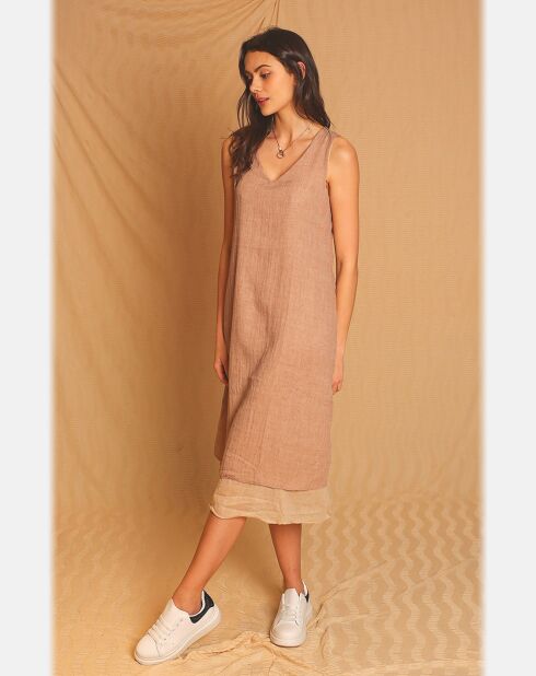Robe 100% Lin Suzie marron