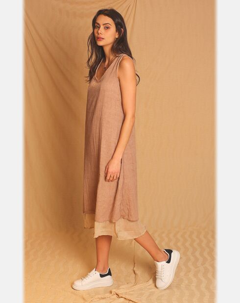 Robe 100% Lin Suzie marron