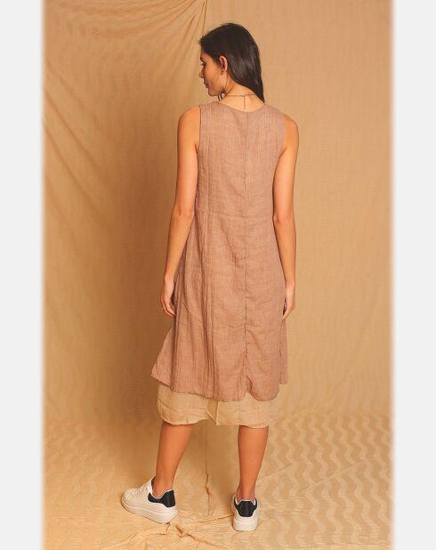 Robe 100% Lin Suzie marron