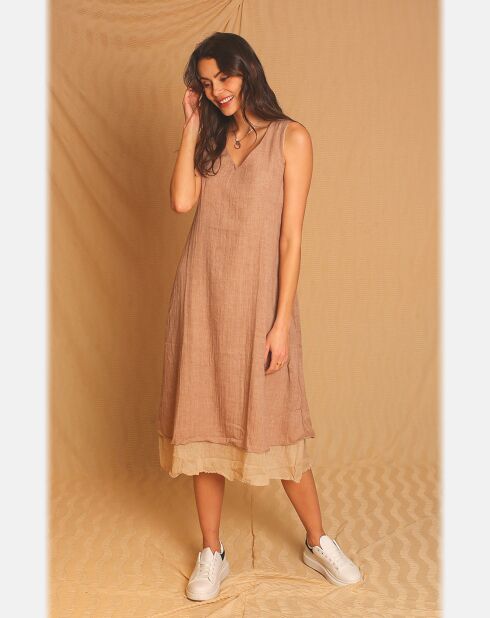 Robe 100% Lin Suzie marron