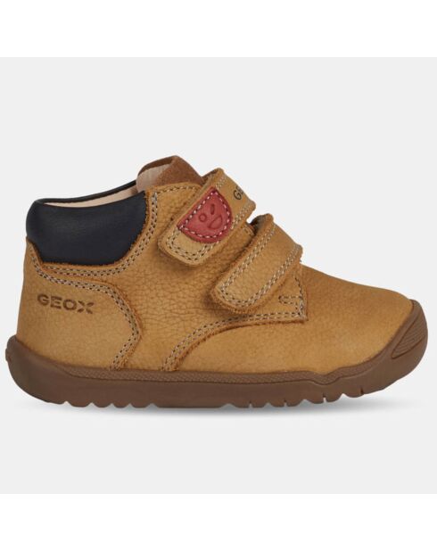 Baskets en Velours de Cuir Macchia camel