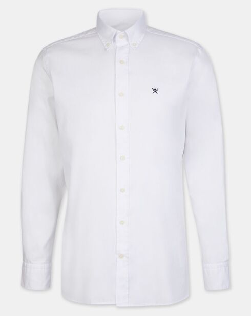 Chemise Slim Fit Oxford unie blanche