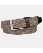 Ceinture tressée beige