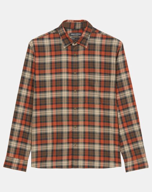 Chemise Regular Fit à carreaux orange/marron