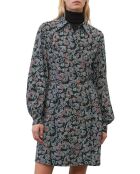 Robe midi imprimée noir/multicolore