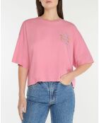 T-Shirt Crop good vibes rose