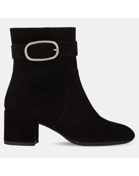 Bottines en Velours de Cuir Eleana noires