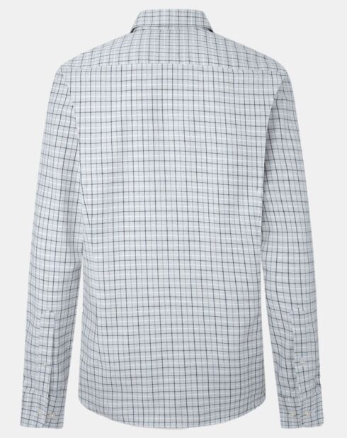 Chemise Slim Fit en Flanelle à carreaux gris clair