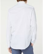 Slim-shirt van jersey met wit/blauwe print