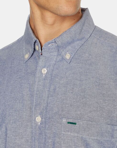 Camicia normale blu Oxford Solid