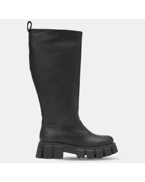 Bottes en Cuir chunky Campagne noires