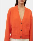 Cardigan en Laine mélangée orange