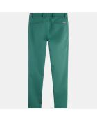 Pantalon Chino Super Slim Fit en Coton Bio mélangé Stretch vert moyen