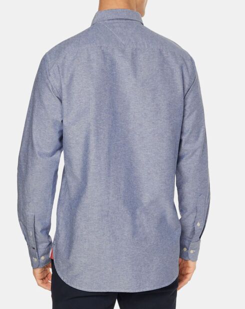 Camicia normale blu Oxford Solid