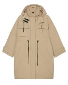 Parka longue puffer poches marron