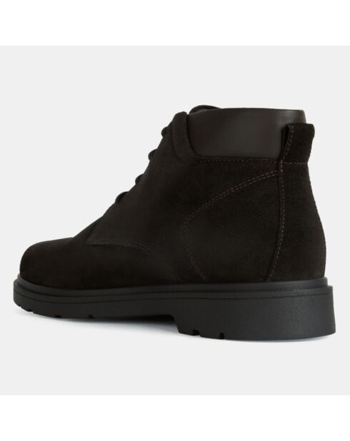 Boots en Velours de Cuir Spherica marron foncé