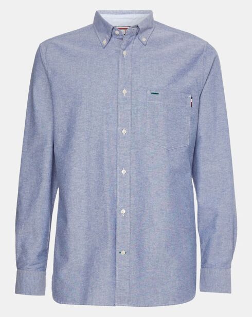 Camicia normale blu Oxford Solid