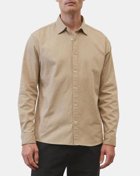 Chemise Regular Fit chinée beige