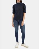 Jean Skinny Bohemienne Tr bleu foncé