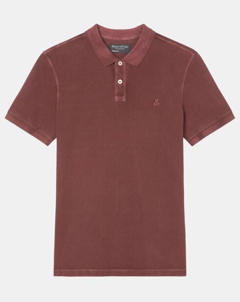 Polo 100% Coton Bio piqué relax bordeaux
