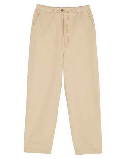 Pantalon relax chino beige