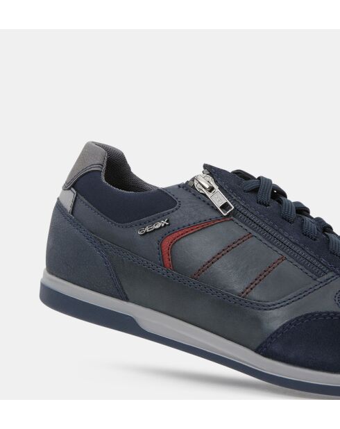 Baskets en Cuir Renan bleu marine