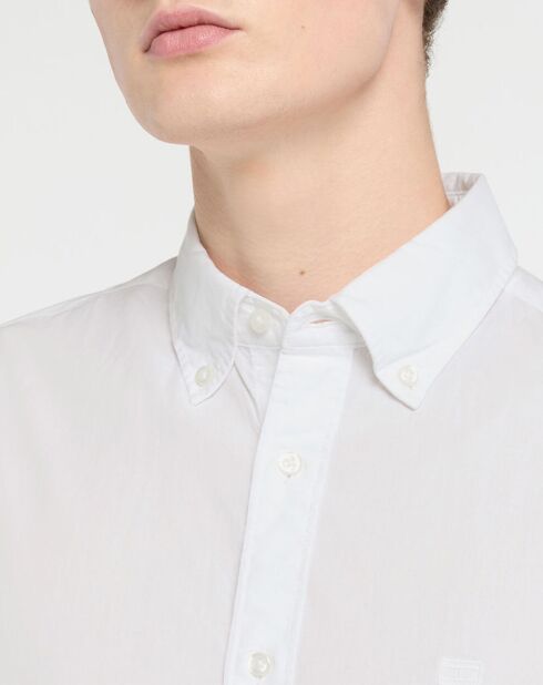 Chemise regular en Popeline 100% Coton Bio blanche