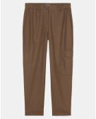 Pantalon cargo en Laine mélangée marron