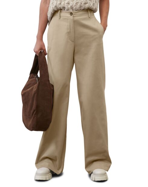 Pantalon flare beige