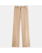 Pantalon Regular Fit en Laine mélangée Edie Text beige