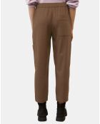 Pantalon cargo en Laine mélangée marron