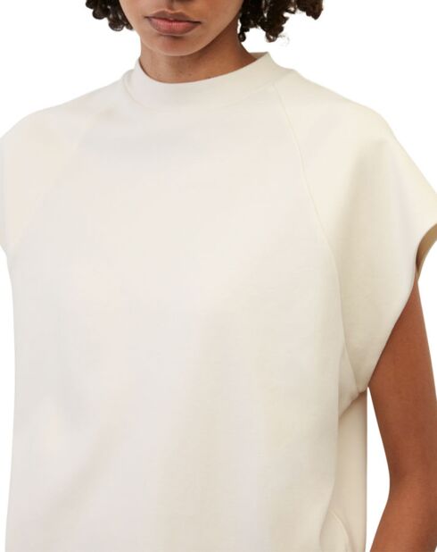 T-Shirt loose Crop blanc