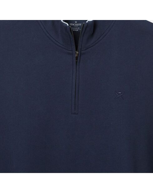 Sweat col montant zippé bleu marine