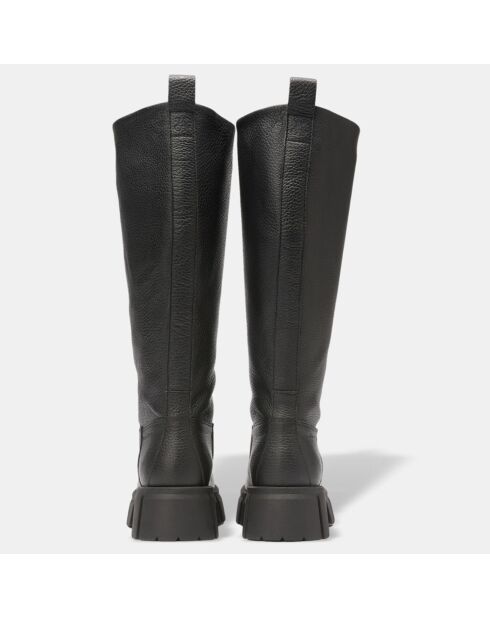 Bottes en Cuir chunky Campagne noires