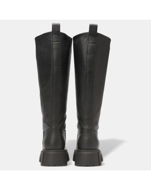 Bottes en Cuir chunky Campagne noires