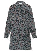 Robe midi imprimée noir/multicolore