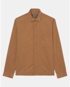 Chemise Regular Fit en Velours milleraies marron