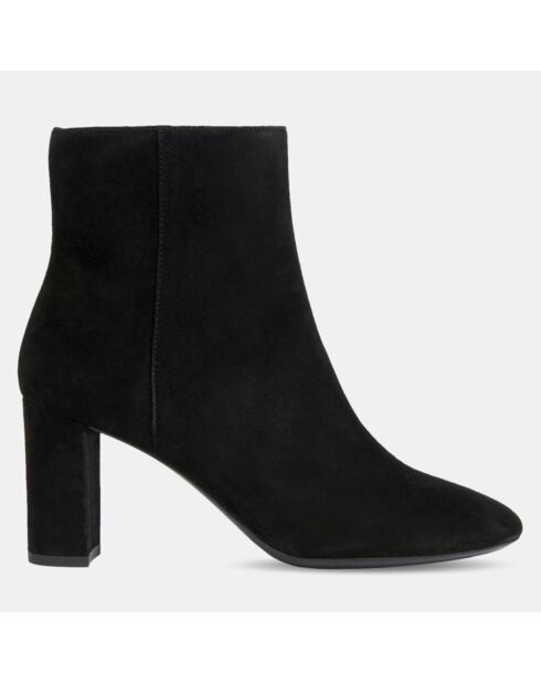 Boots en Velours de Cuir Pheby noires