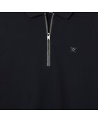 Polo Regular Fit Col Zip Contrast noir