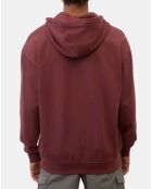 Sweat zippé à capuche 100% Coton Bio bordeaux