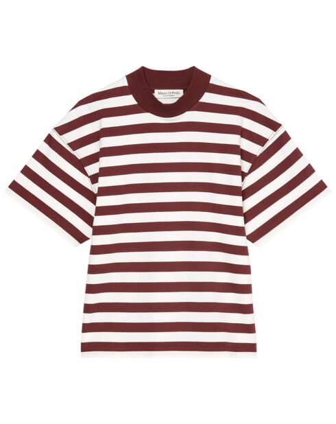 T-Shirt 100% Coton Bio rayé rouge/blanc