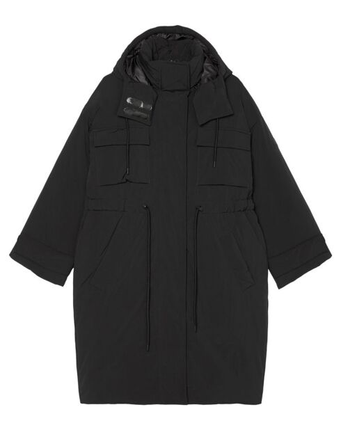 Parka longue puffer poches noire