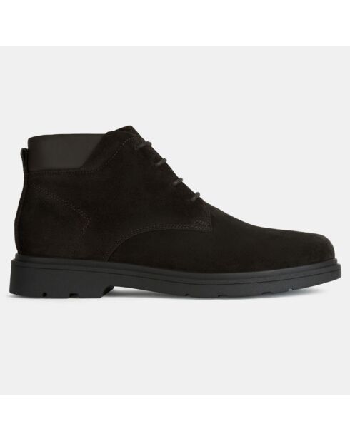 Boots en Velours de Cuir Spherica marron foncé