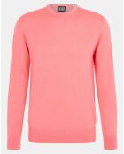 Pull 100% Laine col rond rose foncé